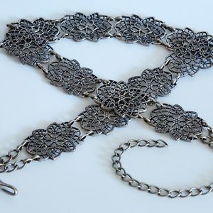 Silver wrap around chain belt